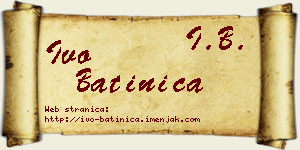 Ivo Batinica vizit kartica